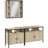  The Living Store Garnitura kopalniških omaric 3-delna sonoma hrast inž. les - Kopalniška Garnitura, (21442301) | Shoptok.si