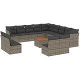  14-dijelni set vrtnih sofa od poliratana s jastucima sivi | shoptok.hr