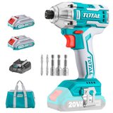 TOTAL TOOLS Akumulatorski udarni vijačnik 170Nm/6,35mm/ INDUSTRIAL (SET Baterija 2x2Ah, Polnilec, Torba) (TIRLI2002) | Shoptok.si
