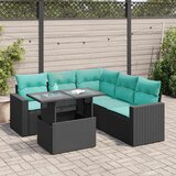  6-dijelni set vrtnih sofa s jastucima crni od poliratana bagrem | shoptok.hr