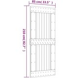  Drsna vrata s kompletom vodil 85x210 cm trdna borovina, (20999102) | Shoptok.si