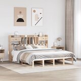 vidaXL Knjižna postelja brez vzmetnice 180x200 cm trdna borovina | Shoptok.si