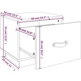  Noćni ormarići 2 kom crni 40 x 34 x 35 cm od masivne borovine | shoptok.hr