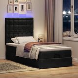  Otomanski okvir kreveta s madracima crni 90x190cm baršunasti | shoptok.hr