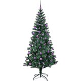 vidaXL Umjetno predsvijetljeno božićno drvce Zelena 210 cm PVC i metal | shoptok.hr