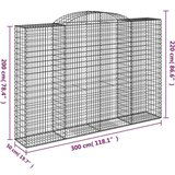  Obokane gabion košare 7 kosa 300x50x200/220 cm pocinkano železo, (21000309) | Shoptok.si