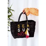 Nobo Braided Shopper Beach Bag XK00410 Black