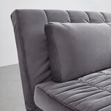 Bessagi Home zofa s posteljno funkcijo levin, siva, žamet | Shoptok.si