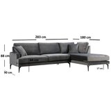  Ugaona garnitura Papira Corner Right (L3+Chl) Anthracite | Eponuda.com