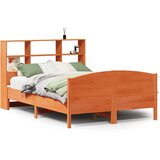 vidaXL Knjižna postelja brez vzmetnice vošč. rjava 160x200 cm borovina, (21609083) | Shoptok.si
