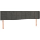  Uzglavlje s ušima tamnosivo 183x16x78/88 cm baršunasto | shoptok.hr