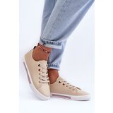 EVENTO Women's Leather Sport Shoes Beige Mossaia | Shoptok.si
