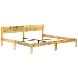  Posteljni okvir iz trdnega predelanega lesa 200x200 cm | Shoptok.si