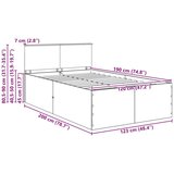  Okvir za krevet s uzglavljem Dimljeni hrast 120 x 190 cm - Dimljeni hrast 120 x 190 cm | shoptok.hr
