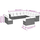  Vrtni set s jastucima, 13 dijelova, sivi poliratan | shoptok.hr