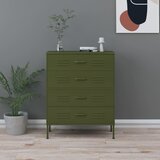 vidaXL Predalnik olivno zelen 80x35x101,5 cm jeklo Cene