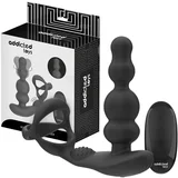 rotacijski analni vibrator z erekcijskim obročkom (črna)