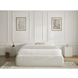 Bobochic Paris Bež oblazinjena zakonska postelja s prostorom za shranjevanje/brez vzglavja z letvenim dnom 180x200 cm Inera – | Shoptok.si
