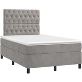 Box spring krevet s madracem svjetlosivi 120x200 cm baršunasti | shoptok.hr