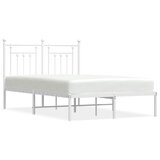  Metalni okvir za krevet s uzglavljem bijeli 135x190 cm | shoptok.hr
