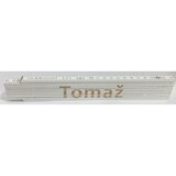 HEKA Zložljiv meter (napis: Tomaž, bele barve, 2 m) Cene