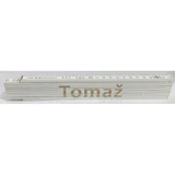 Zložljiv meter (napis: Tomaž, bele barve, 2 m)