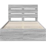  Krevetna konstrukcija Siva Sonoma 120 x 190 cm Inženjersko Drvo | shoptok.hr