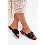 Boto Womens Slippers On Flat Heel With Buckle Black Lanoni | shoptok.hr