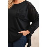 Kesi Włoski Women's Plus Size cotton blouse with print black | shoptok.hr