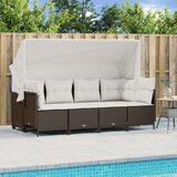  5-dijelni set vrtnih sofa s jastucima poliratan smeđi | shoptok.hr