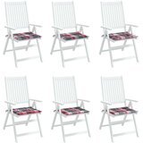 vidaXL Jastuci za vrtne stolice 6kom crveni karirani 40x40x3cm tkanina | shoptok.hr