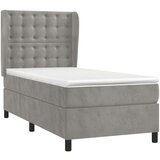 Box spring krevet s madracem svjetlosivi 80 x 200 cm baršunasti | shoptok.hr