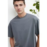 Dewberry 75226 Mens Oversized Fit Crew Neck T-Shirt-DARK GREY | Shoptok.si