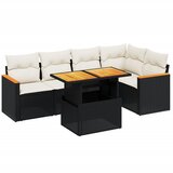 Maison Chic Seti vrtnega pohištva - Vrtna garnitura - Vrtni pohištvo set 6-delna z blazinami črna poli ratan, (21806682) | Shoptok.si
