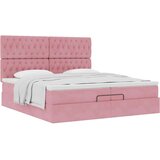  Otomanski posteljni okvir z vzmetnicami roza 200x200cm žamet, (22053290) | Shoptok.si