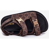 Boto Children's Sandals With Velcro And Golden Details Brown Cavina | ePonuda.com