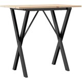 vidaXL Blagovaonski stol X-oblika 80x50x75 cm od borovine i željeza | shoptok.hr
