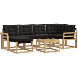 vidaXL Zunanja garnitura za sedenje z blazino 7 pcs Bela in črna, (5000269554) | Shoptok.si