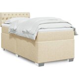  Okvir kreveta s oprugama i madrac krem 80x200 cm od tkanine | shoptok.hr