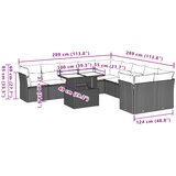  11-dijelni set vrtnih sofa od poliratana s jastucima sivi | shoptok.hr