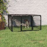  Ograda za pse s 4 panela crna 100 x 50 cm čelik obložen prahom Cijene