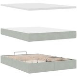vidaXL Otomanska postelja z vzmetnico svetlo siva 140x200cm žamet | Shoptok.si