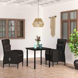  3-dijelni vrtni blagovaonski set s jastucima crni | shoptok.hr