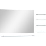 Maison Chic Stensko Ogledalo - Zrcalo - Kozmetično ogledalo s 5 policami srebrno 100x60 cm, (21698015) | Shoptok.si