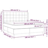  Krevet s oprugama i madracem svjetlosivi 180x200 cm baršunasti | shoptok.hr