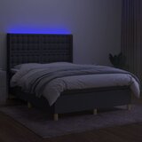  box spring s madracem LED tamnosivi 140x190 cm tkanina | shoptok.hr