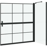  Ekran za kadu i tuš Crna i prozirna 116 x 68 x 128 cm | shoptok.hr