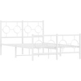  Metalni okvir kreveta uzglavlje i podnožje bijeli 120x200 cm | Eponuda.com