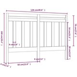  Uzglavlje za krevet sivo 126 x 4 x 100 cm od masivne borovine | shoptok.hr