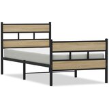  Metalni okvir kreveta bez madraca boja hrasta sonome 75x190 cm Slike